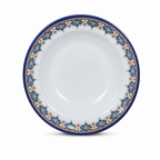 144 Pieces Melamine Dinner Plate, 7 Inch, Round White Plate with Decorative Rim