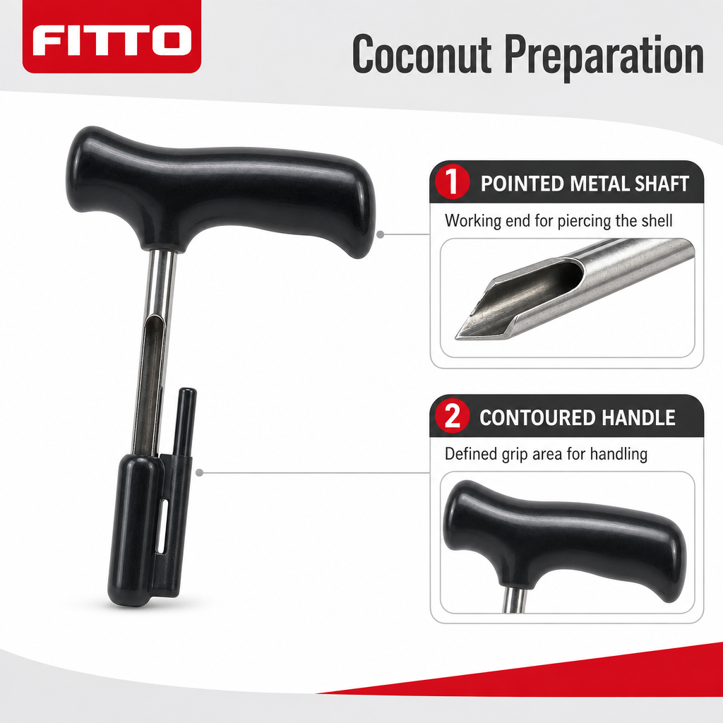 120 Pieces Coconut Openers with Plastic Handle, Manual Coconut Piercing Utensil, 1 Piece