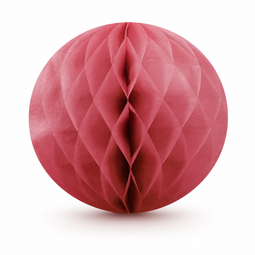 240 Pieces Paper Honeycomb Ball Decoration, Light Red, 30 cm, 1 Piece