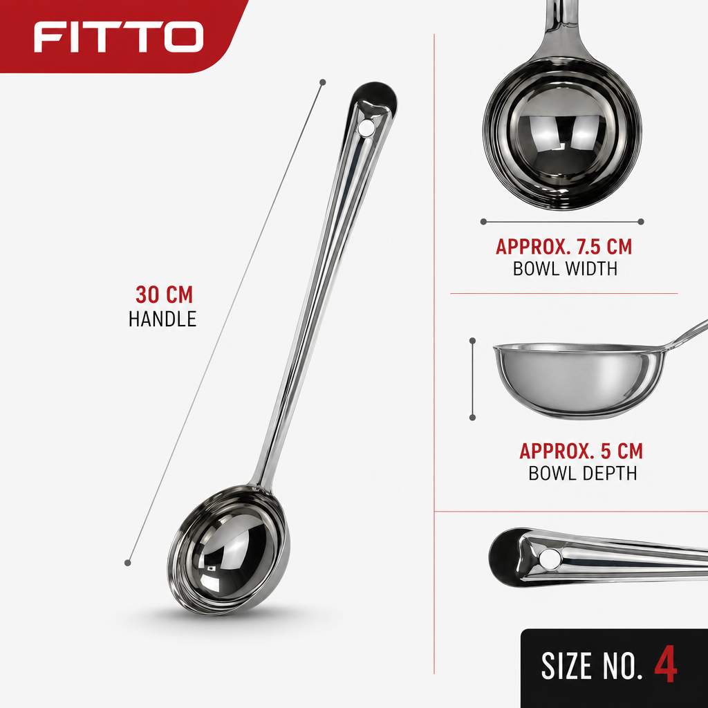 120 Pieces Stainless Steel Basting Ladle, 30 cm, Size No. 4