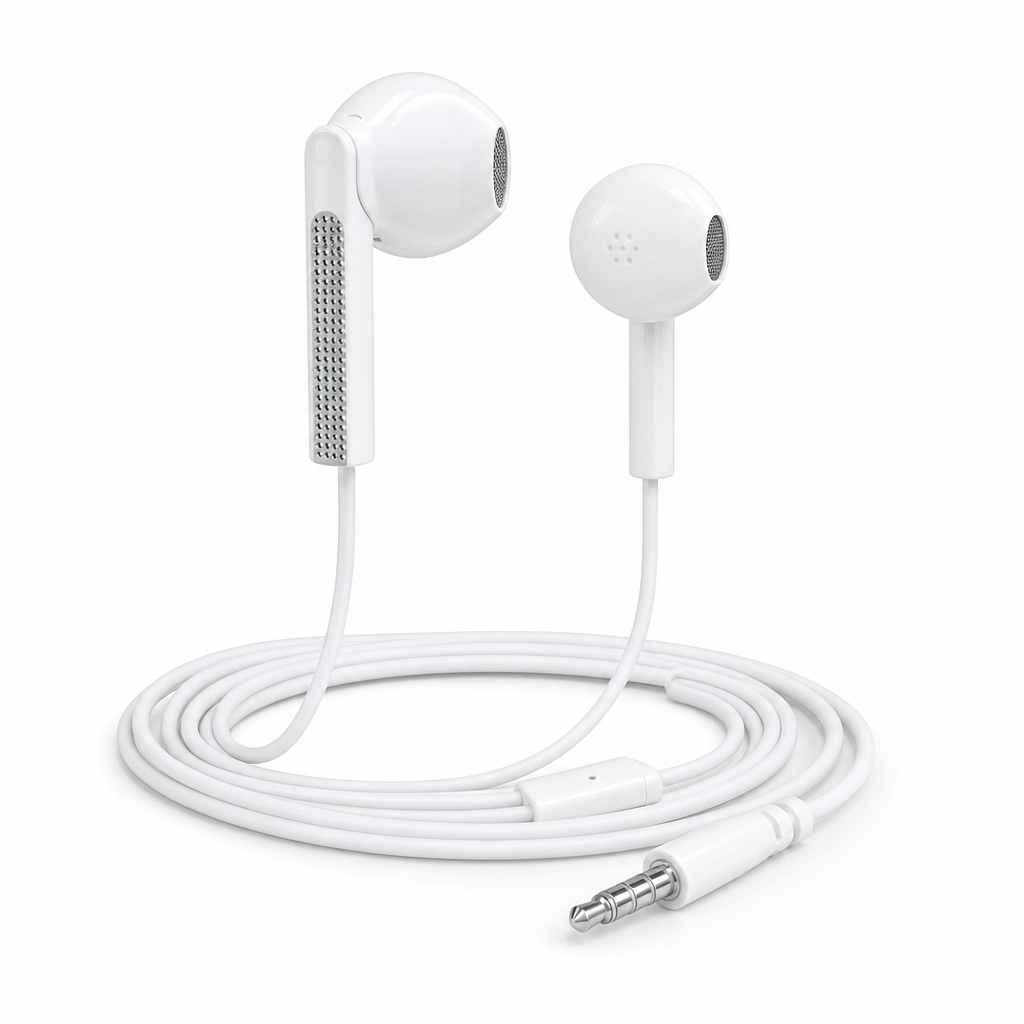 240 Pieces Wired Stereo Earphones, White In-Ear Design, Single Pair
