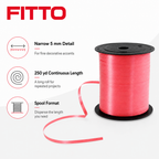 144 Pieces Light Red Ribbon Roll, 5 mm x 250 yd, Standard Decorative Ribbon for Crafting and Wrapping