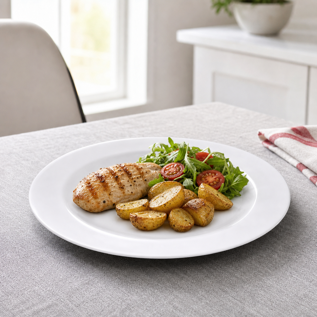 96 Pieces Dinner Plate, White, Round, 10 Inch