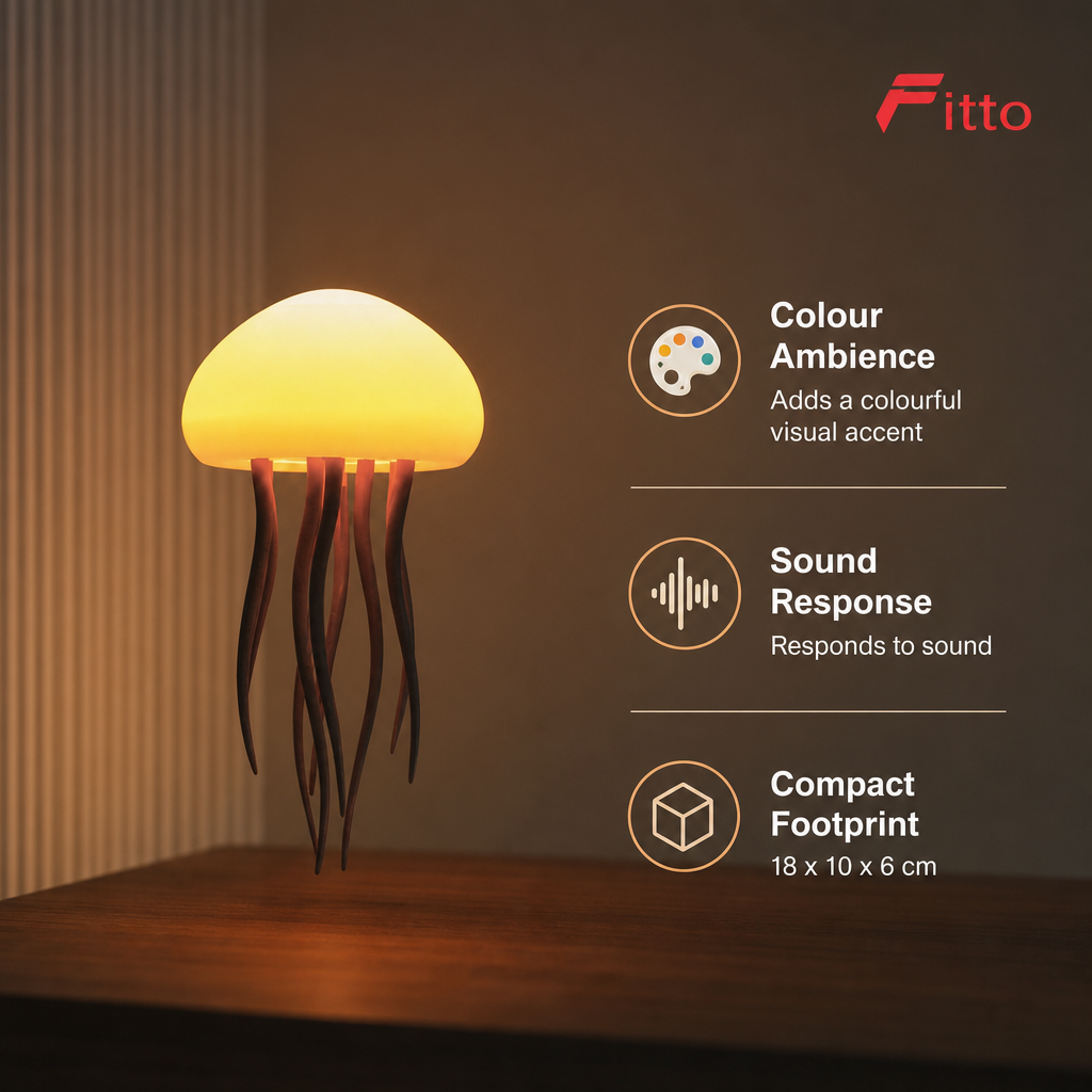 96 Pieces White Sound-Activated Colour Mood Light, 1 Piece, 18 x 10 x 6 cm