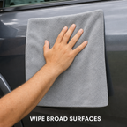 96 Pieces 500 GSM Microfiber Cleaning Cloth, No Stitching, 60 x 90 cm, Grey
