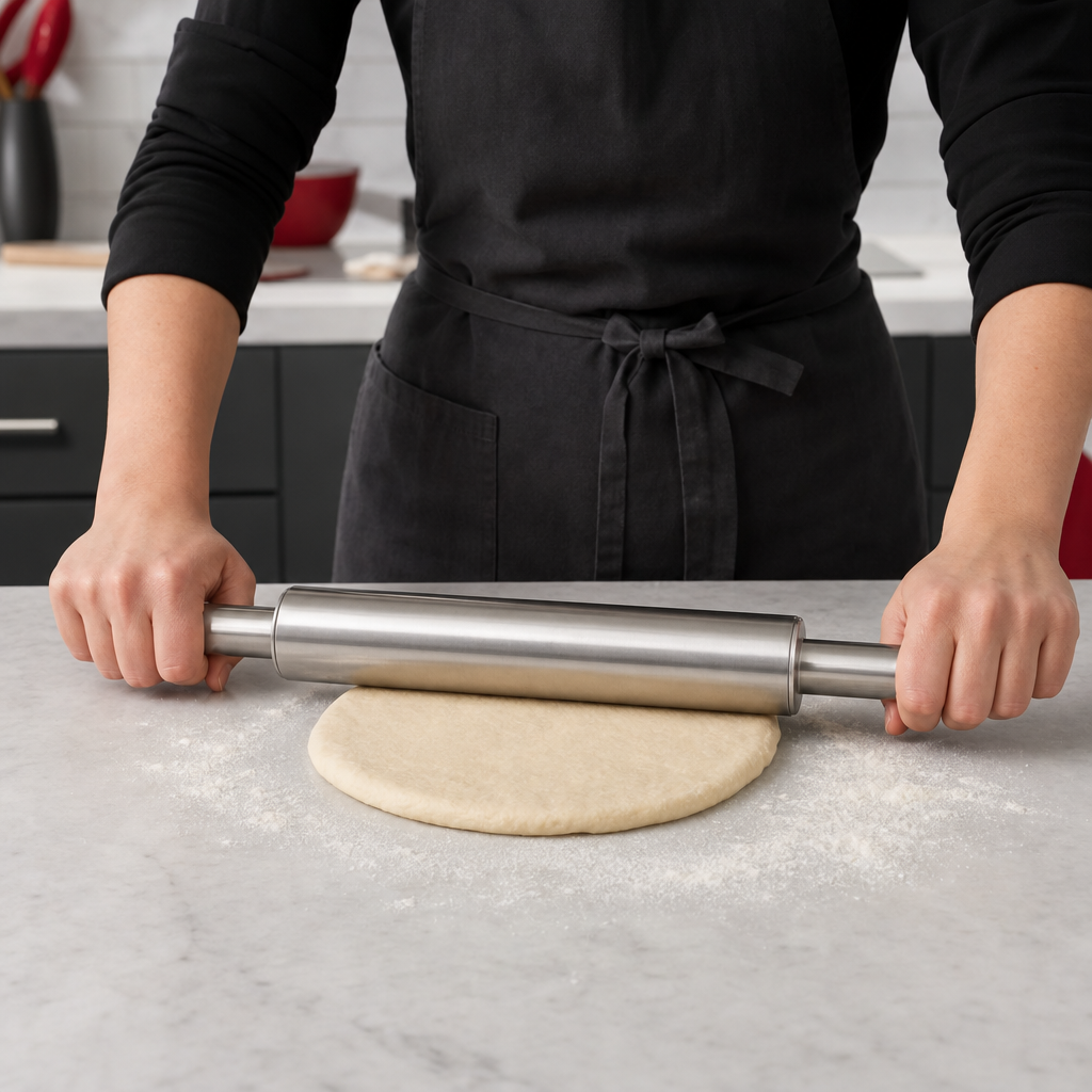 96 Pieces Stainless Steel Rolling Pin, 40 cm, Cylindrical Baking Tool, 1 Piece