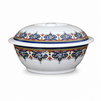 96 Pieces Melamine Serving Bowl with Lid, Decorative Pattern, 8 Inch Round Covered Tablewares for Serving and Presentation