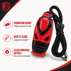 96 Pieces Pealess Sports Whistles with Lanyard, Red