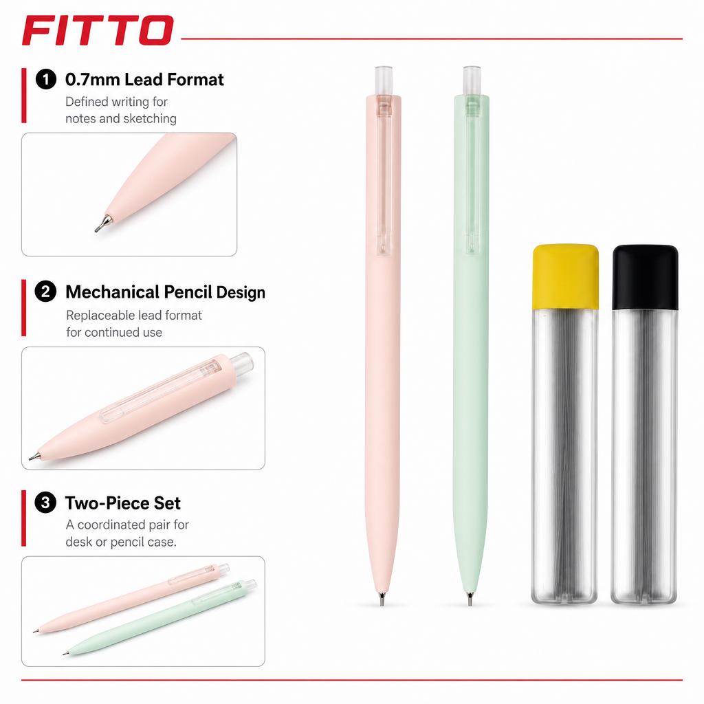 120 Pieces Mechanical Pencils With 0.7mm Lead Refill, Pastel Colours, 2-Pack