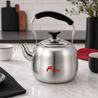 72 Pieces Stainless Steel Whistling Kettle, 5-Litre Silver Stovetop Water Kettle with Black Handle