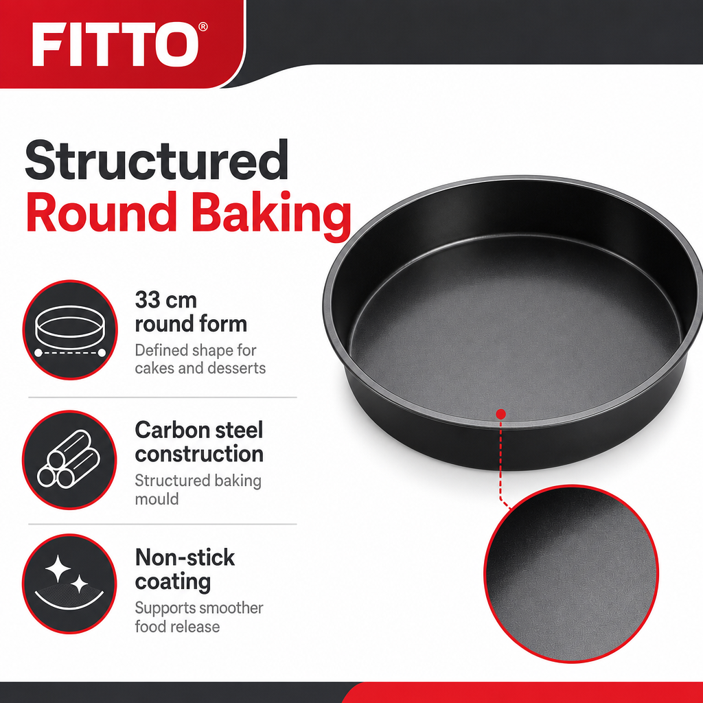 96 Pieces Cake Moulds, Round Carbon Steel Non-Stick Baking Pan, Black, 33 cm, 1 Piece