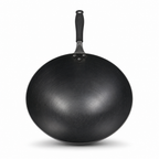 96 Pieces Carbon Steel Wok with Handle, Black, 50 x 36 x 12 cm