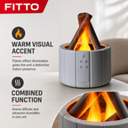 48 Pieces Aroma Diffuser and Ultrasonic Humidifier with Flame Effect, Grey and Orange, 24 x 18 x 12 cm, 1 Unit