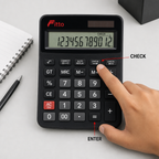 96 Pieces Calculators, Black And White 12-Digit Electronic Calculator With 112-Step Check And Dual Power, 1 Piece