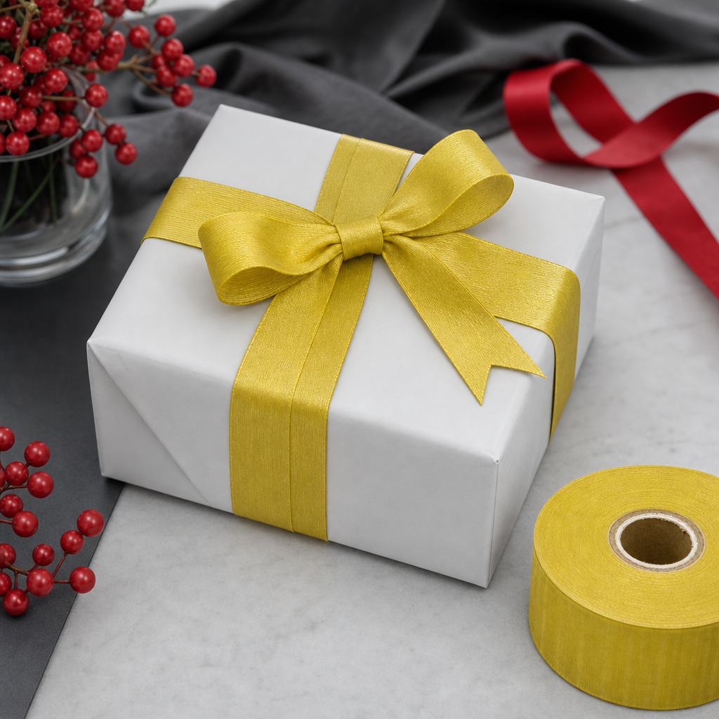 96 Pieces Gold Plastic Ribbon Roll, 4.8 cm x 80 yd, Decorative Wrapping Ribbon for Crafts and Celebrations