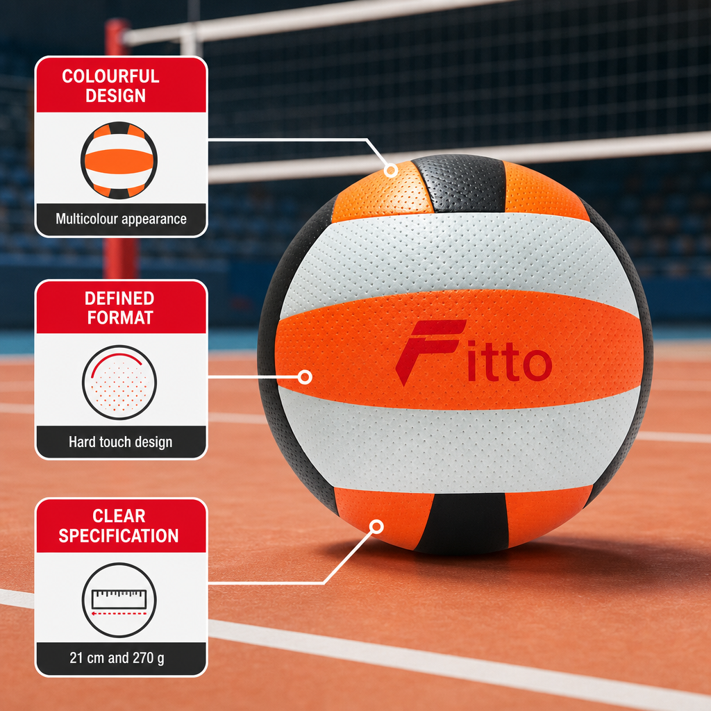 96 Pieces Volleyball, Hard Touch Design, Multicolour, 21 cm, 1 Piece
