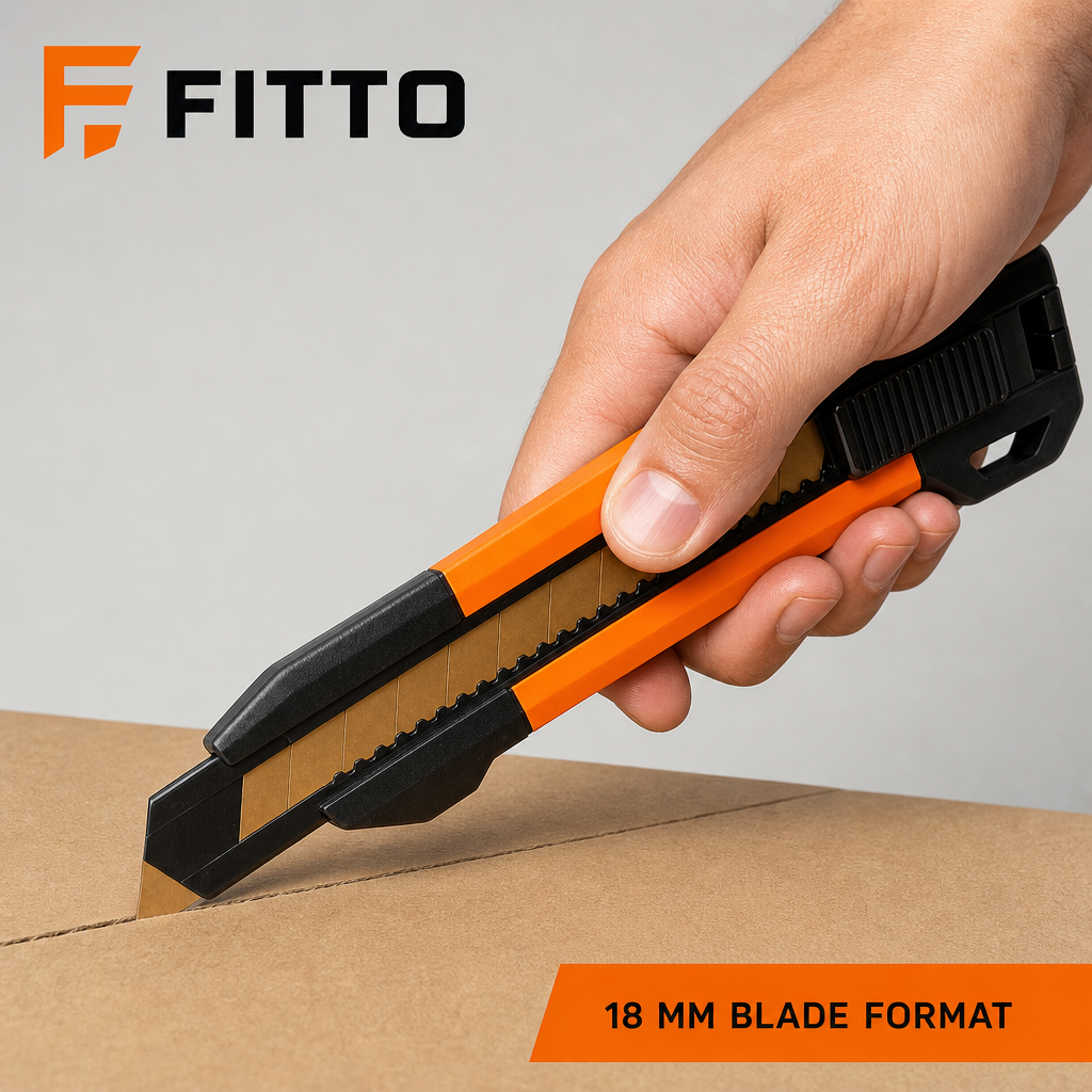 96 Pieces Utility Cutter 18 mm Orange and Black, Heavy-Duty Cutting Tool, 1 Piece