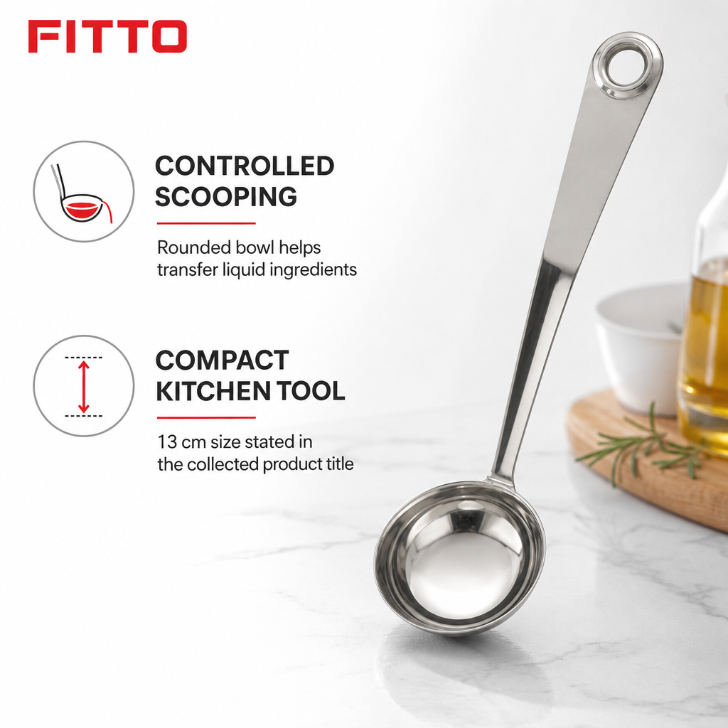 144 Pieces Stainless Steel Oil Ladle, 13 cm, Silver Kitchen Cooking Utensils