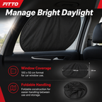 96 Pieces Foldable Car Window Sun Shade, Black, 100 x 50 cm, Single Piece