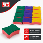 96 Pieces Cleaning Sponges, Multi-Colour Kitchen Scrubbers, Pack of 12