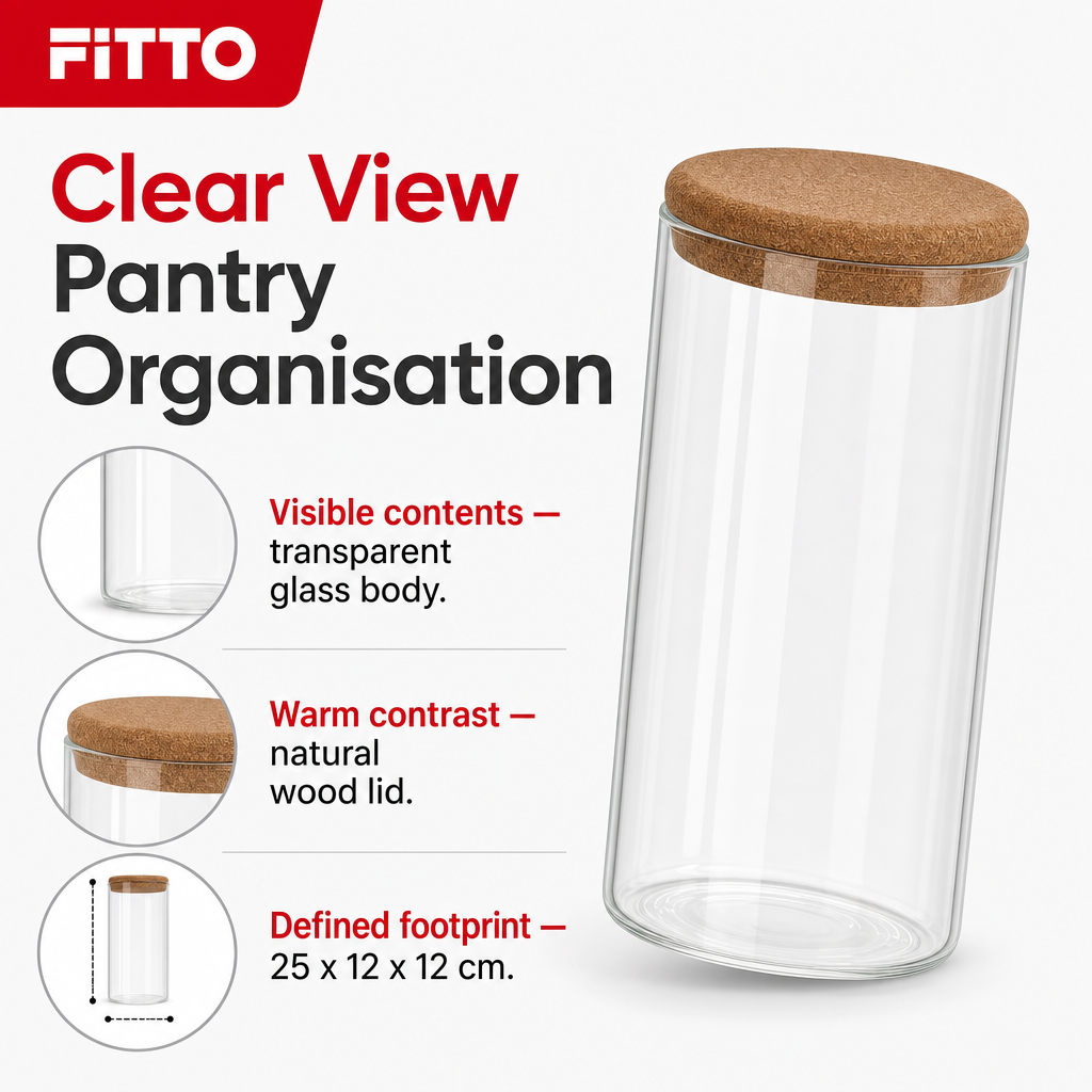 72 Pieces Glass Food Storage Jars With Wooden Lid, Clear And Natural Wood, 1 Piece
