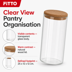 72 Pieces Glass Food Storage Jars With Wooden Lid, Clear And Natural Wood, 1 Piece