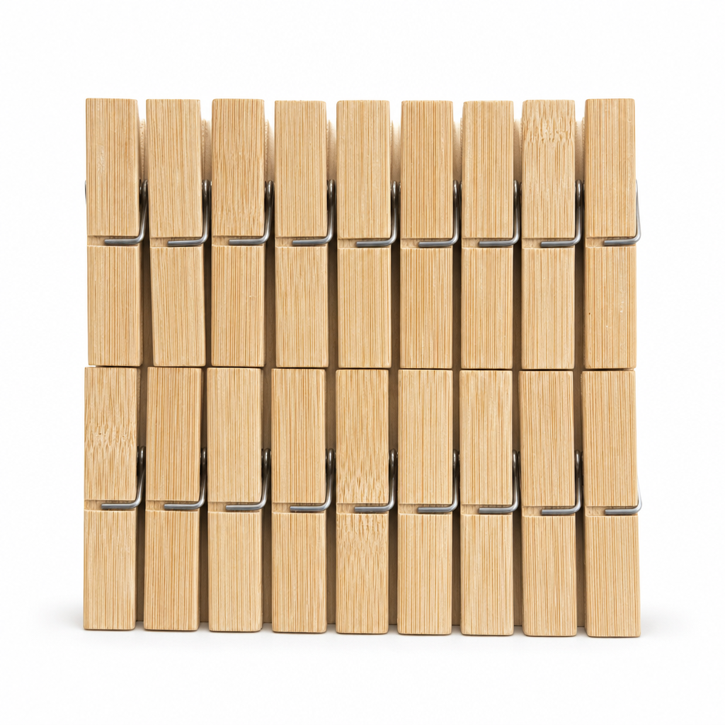 240 Pieces Bamboo Wooden Clothes Pegs, 20 Pieces for Laundry Drying and Household Use