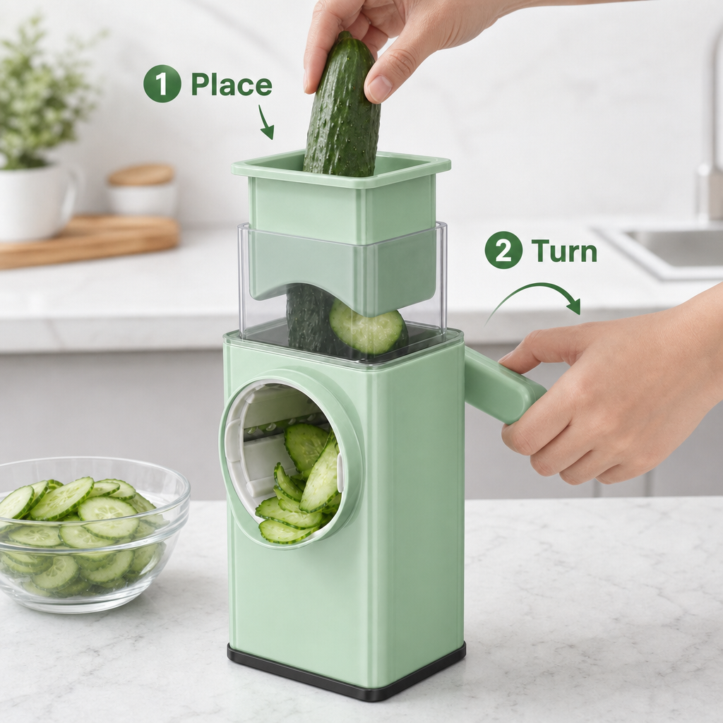 96 Pieces Vegetable Slicer and Cutter with Collection Container, Manual Food Preparation Tools, 32 x 15 x 12 cm, 1 Unit