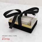 96 Pieces Acrylic Presentation Box, Black Rectangular Design With Ribbon, 14.5 × 9.5 × 8 cm, 1 Piece