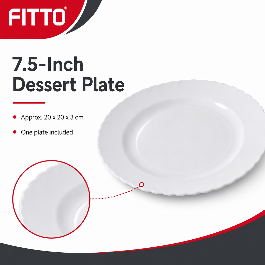 144 Pieces Dessert Plate, 7.5 Inch Round Tablewares, White