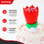 120 Pieces Red Flower Music Cake Candle, 1 Piece, Cake Decoration