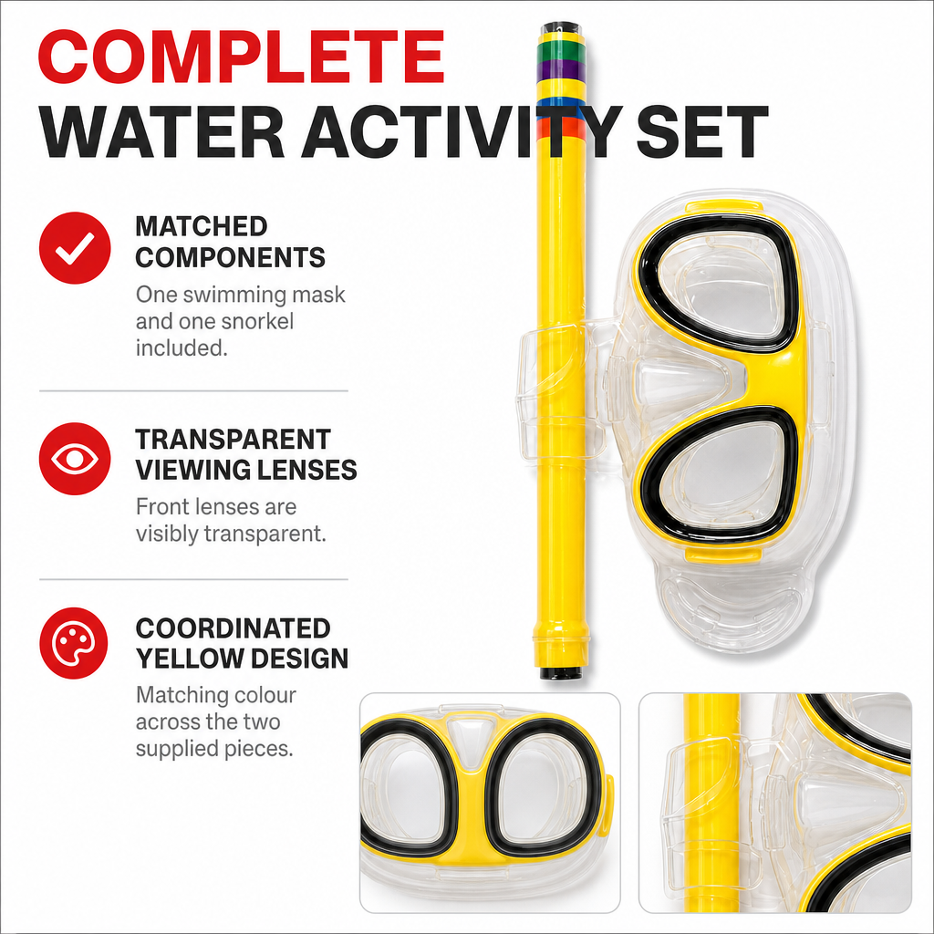 96 Pieces Swimming Mask and Snorkel Set, Yellow, 1 Set