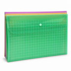 240 Pieces Clear Grid Button Document Folder Assorted Colour 1 Piece 33 x 24 x 1 cm