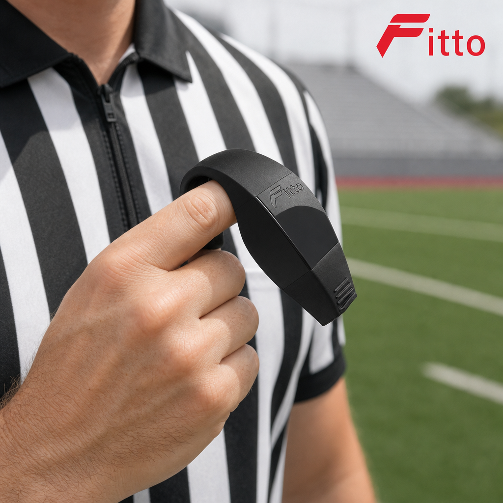 120 Pieces Referee Whistle with Finger Grip, Black, 1 Piece