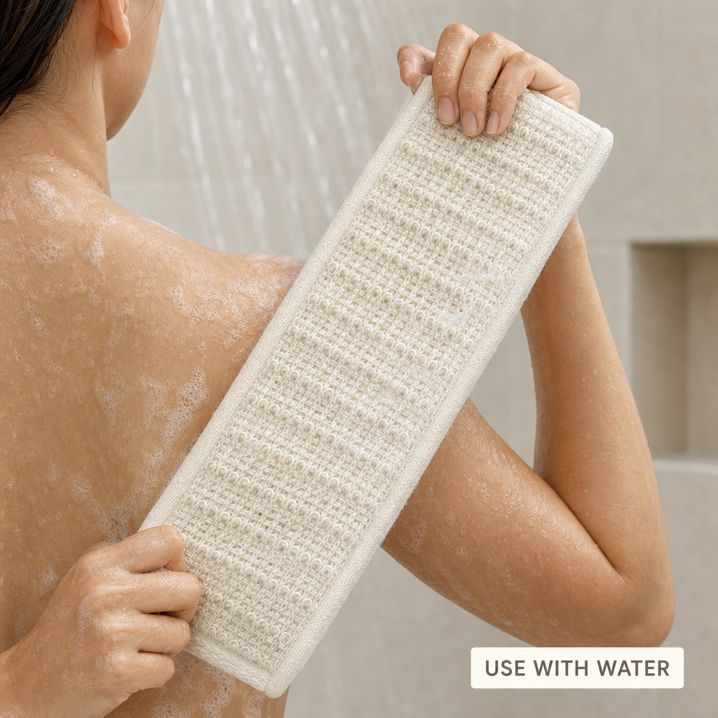 144 Pieces Exfoliating Bath Towel, Textured Body Scrubbing Cloth, Off-White, 1 Piece