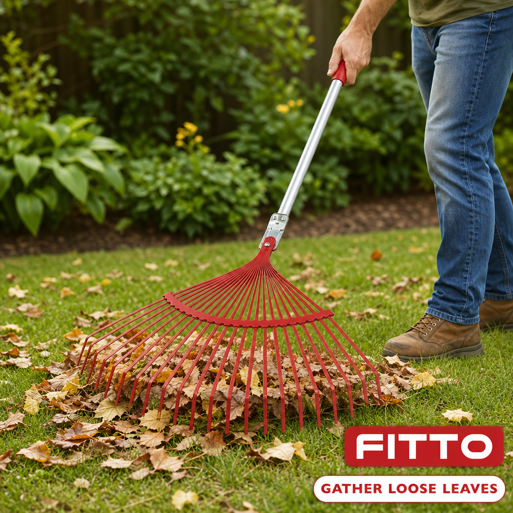 96 Pieces Wide Fan Leaf Rake, 22 Teeth, Red, 50 x 45 x 6 cm, 1 Piece