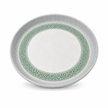 72 Pieces Round Woven Serving Trays, 55 cm, 4 cm Deep, Green and Grey Design