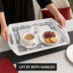72 Pieces Melamine Rectangular Serving Trays with Double Handles, 22 Inch