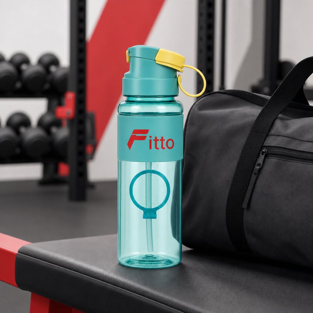 96 Pieces Plastic Sports Water Bottles with Carry Strap, 750 ml, Teal and Yellow, 1 Piece