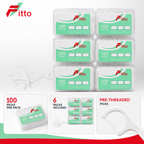 72 Pieces Dental Floss Picks, White Interdental Cleaning Sticks, 100 Pieces per Pack, 6-Pack