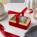 96 Pieces Red Rectangular Acrylic Presentation Box with Ribbon, 14.5 x 9.5 x 8 cm, 1 Piece