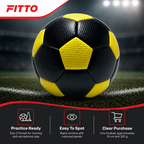 96 Pieces Football Size 3, Black Ball with Coloured Panels for Training, Practice and Recreational Play