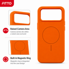 120 Pieces Silicone Magnetic Phone Cases with Raised Camera Protection, Orange