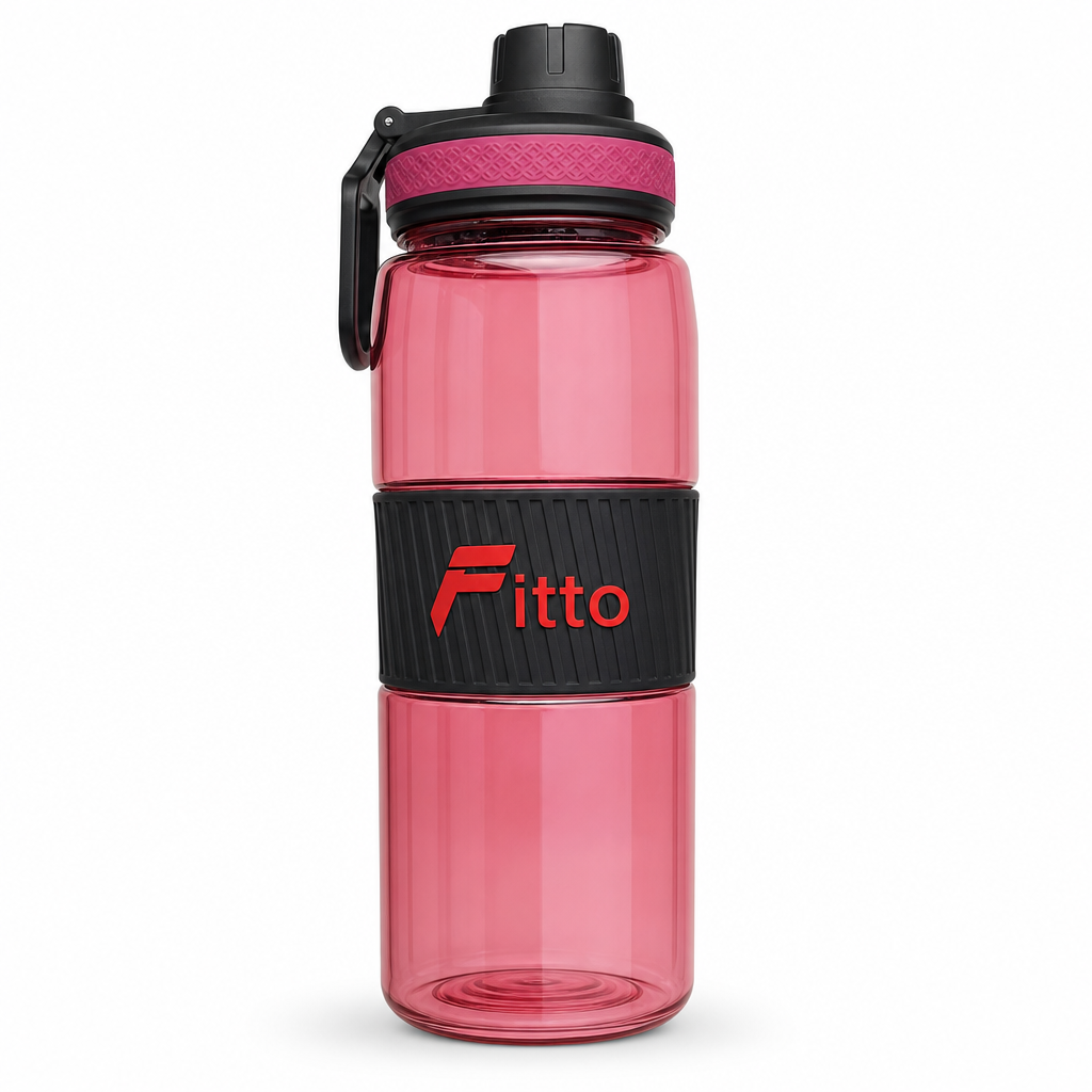 96 Pieces Sports Water Bottles with Protective Sleeve and Flip Lid, 600 ml, Pink, 1 Piece