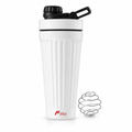 96 Pieces Stainless Steel Shaker Bottle with Mixer, 1000ml, White