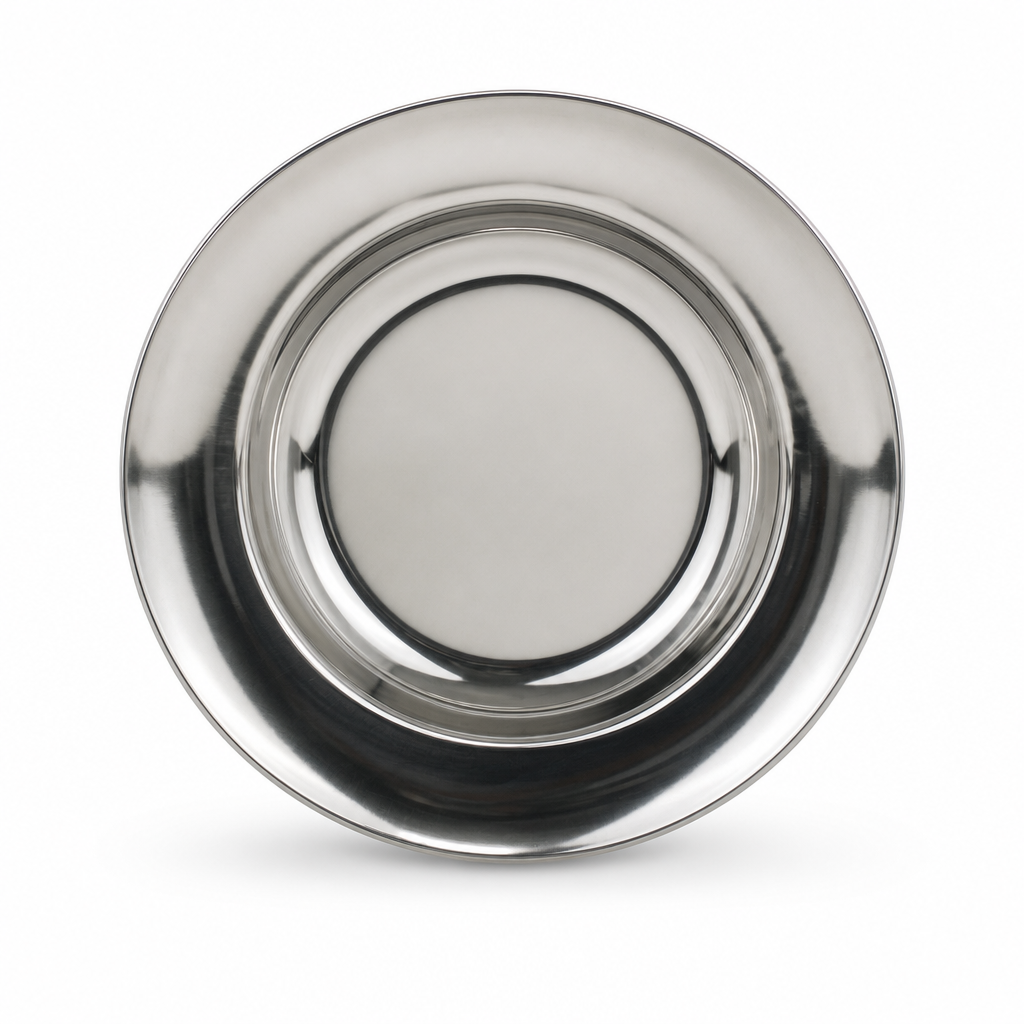 96 Pieces Stainless Steel Soup Plate, 22 cm, Silver Round Tablewares