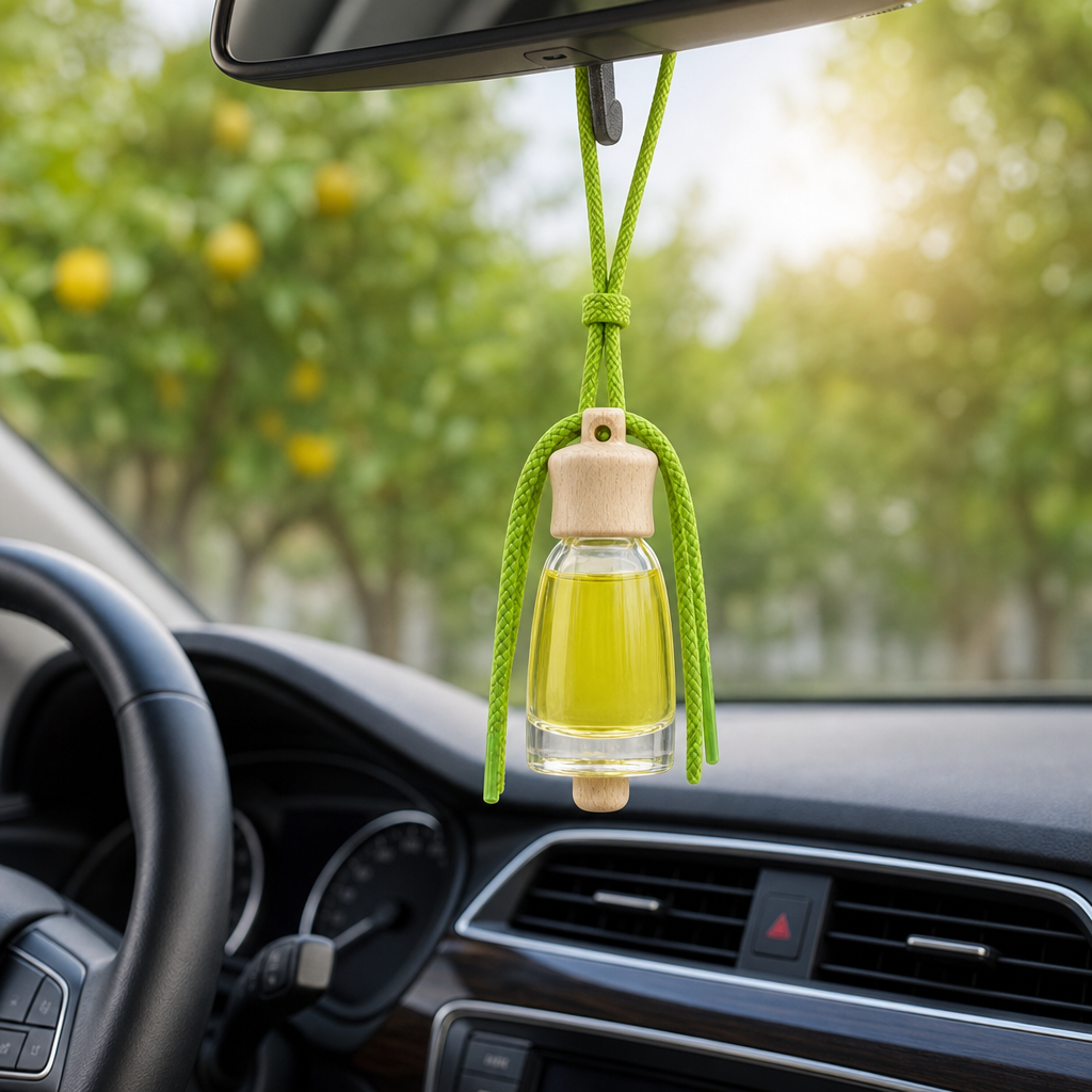 96 Pieces Car Air Fresheners Wood Hanging Lemon Scent for Vehicle Interiors
