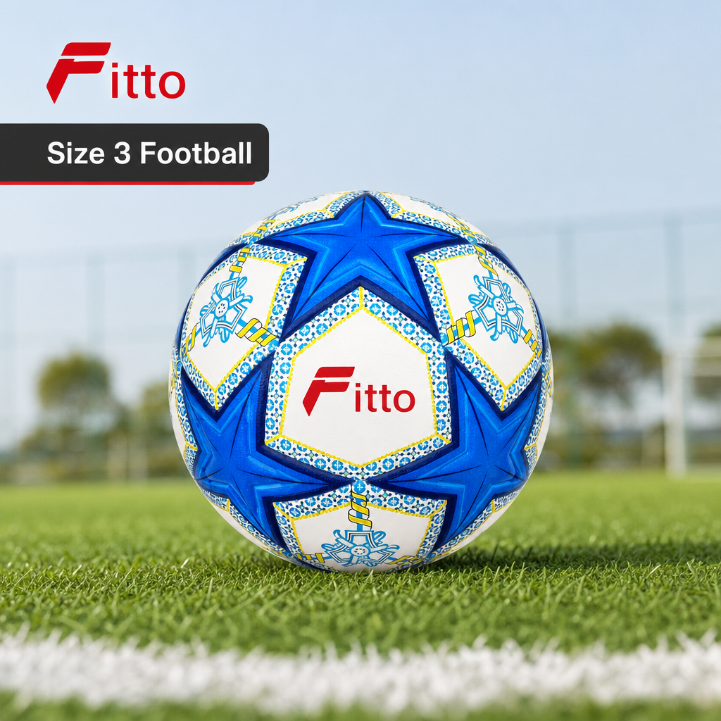 60 Pieces Size 3 Football, Blue Star Design, Single Ball for Training and Outdoor Play
