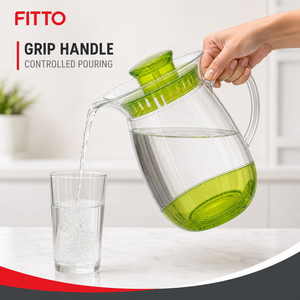 96 Pieces Water Jugs with Infuser and Handle, Transparent Plastic Beverage Pitcher, 2.8 Liter Capacity, Assorted Colour, 1 Piece