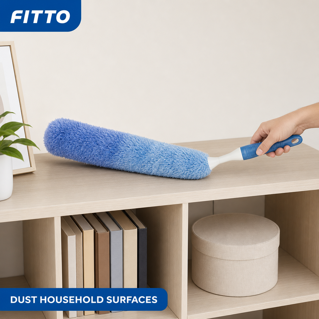 96 Pieces Microfiber Dusters with Long Handle, 55 cm, Assorted Colour for Furniture, Shelves and Household Surfaces